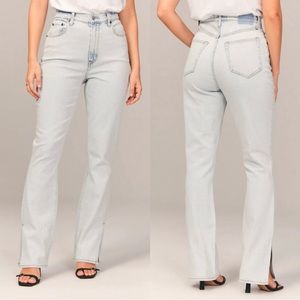 Abercrombie women’s curve love ultra high rise 90s slim straight jeans